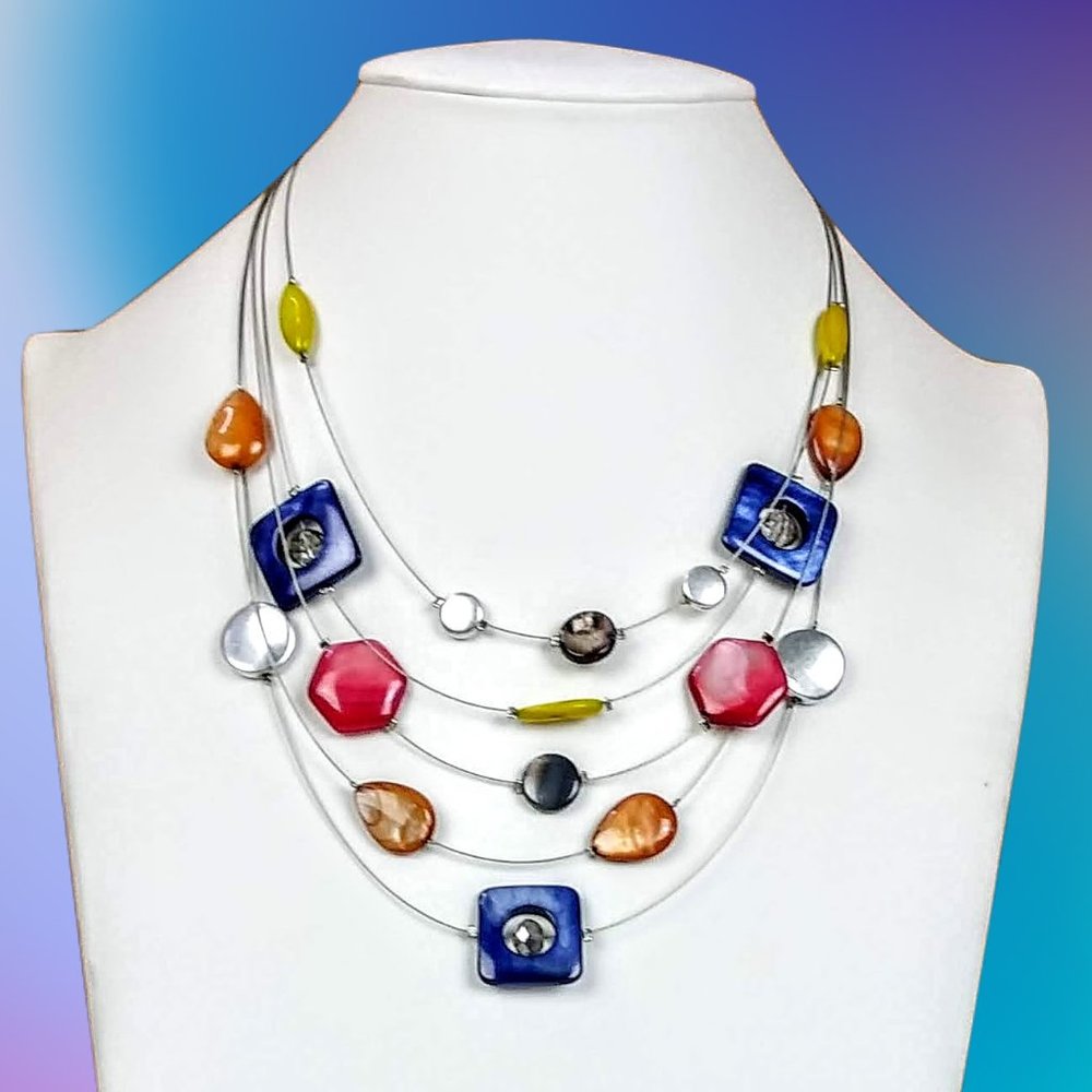 Fairy Multi-Strand Accented Bib Statement Necklace